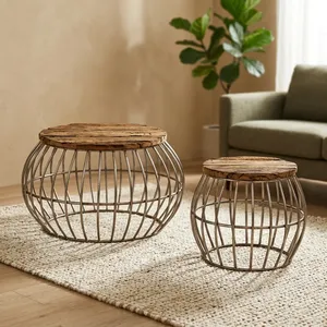 Hot Selling Luxury Modern Wooden Coffee <b>Table</b> for Living Room Round Shaped Easy to Clean - Product Image 6
