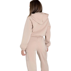 Women Fleece Pullover Hoodie Tracksuit Set Relaxed Fit Hooded Sweatshirt Jogger <b>Trousers</b> Casual Winter Two Piece Outfit - Product Image 2