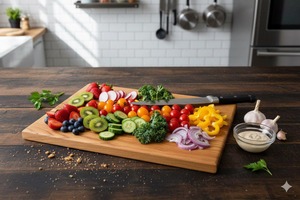 Planche à découper rectangulaire en bois écologique, grande et durable, résistante au lave-vaisselle, idéale pour les restaurants - Product Image 2