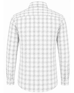 Camisa de Franela a Cuadros Blanca y Gris para Hombre, Formal e Informal, de Manga Larga, con Botones, de Algodón, para Oficina, Personalizable - Product Image 2