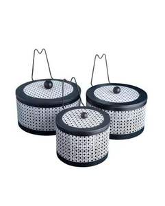 Ensemble de boîtes de rangement en métal avec couvercle et poignée, organisateur de cuisine décoratif, boîte alimentaire multifonctionnelle - Product Image 1