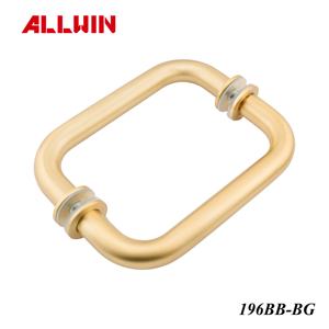 Customized Modern Design OEM ODM Brushed Gold Finish 19mm Brass Material Square Glass Door Pull Handle for Bathroom or Hotel Use - Product Image 6