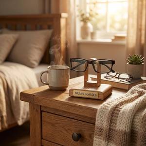 Custom <b>Wooden</b> Glass Holder For Tabletop Desk Decor <b>Wooden</b> Specks Holder By Universal Overseas India - Product Image 4