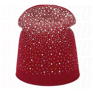 Custom Logo Jacquard Rhinestone Beanie <b>Hat</b> Warm Winter Knitted Breathable Waterproof 100 Percent Acrylic Unisex Fashion - Product Image 1