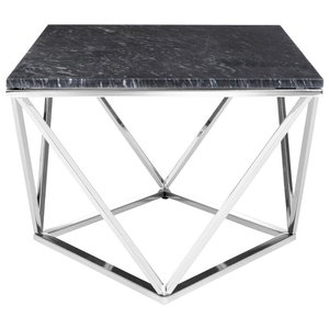 Elegant Space Saving Metal Coffee <b>Table</b> with Minimal Frame Design and <b>Matte</b> Powder Coated Surface for Compact Apartments - Product Image 1