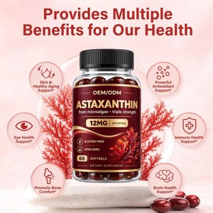 Cápsulas de Astaxantina en Gel Suave de Alta Potencia, 12 mg, 60 Unidades, para Bienestar Nutricional, OEM/ODM - Product Image 2