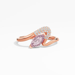 Anillo de Eternidad Clásico con Moissanita Blanca Marquise Rosa, Engaste de Garras, Certificado, 0.69 Ctw, Bañado en Rodio, Venta al por Mayor, Pedidos B2B a Granel - Product Image 6