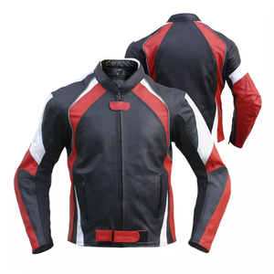 Chaqueta de cuero para motocicleta con paneles reflectantes para hombre - Product Image 6