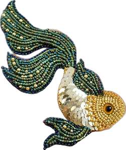 Broche Decorativo con Forma de Animal, Hecho a Mano con Cuentas de Semillas, Joyería a Precio Económico - Product Image 1