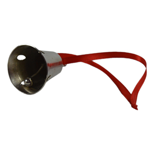 Cloche de Noël suspendue brillante, idéale pour les fêtes et la décoration de l'arbre de Noël, design décoratif en métal argenté. - Product Image 2