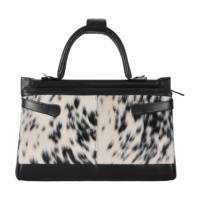 Sac à main en cuir véritable personnalisé avec détail en fourrure noire, sac de mode, marque privée, OEM/ODM, vente en gros, style de luxe pour soirée