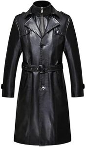 Top Selling Custom Red Vintage Embossed Washed Genuine <b>Leather</b> <b>Long</b> Coat Brown Fur Full Sleeve Unisex Winter Motorcycle Wear - Product Image 3
