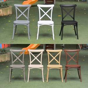 เก้าอี้พลาสติกสำหรับสวนกลางแจ้ง สีเทา ทันสมัย ทรง X-Back กันน้ำ ทนทาน เป็นมิตรกับสิ่งแวดล้อม น้ำหนักเบา - Product Image 3
