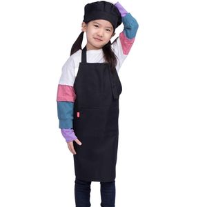 Kids Apron and Chef Hat Set, Children's Adjustable <b>Bib</b> Apron with 2 Pockets Cute Girls Kitchen Apron for Cooking, Painting - Product Image 2