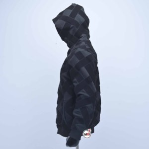 Veste à capuche zippée en polaire 100% polyester noir de qualité supérieure pour hommes, vente en gros, hiver, décontractée, OEM ODM - Product Image 4