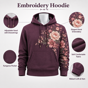 Premium Quality Men's Embroidery Hoodie With Soft Fabric Comfortable Fit Durable <b>Stitching</b> And Stylish Design For Casual Wear - Product Image 6