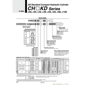 Cilindro hidráulico SMC Pneumatics, producto de la CHKDB40-30 - Product Image 2
