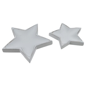 Décorations de Noël en bois de manguier sculpté, ensemble de 2 ornements multicolores blancs et rouges, au meilleur prix - Product Image 1