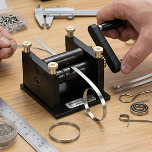 Mini Bending Machine Small Rolling Tool | Manual Sheet <b>Metal</b> Roller Bender | <b>Bench</b> Mount Forming Tool for DIY | Workshop Use - Product Image 2