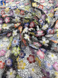 Tela de Malla Bordada Floral <span class=keywords><strong>Multicolor</strong></span> 3D YX1541 con Cuentas de Perlas para Vestidos de Noche y Moda Femenina - Product Image 6