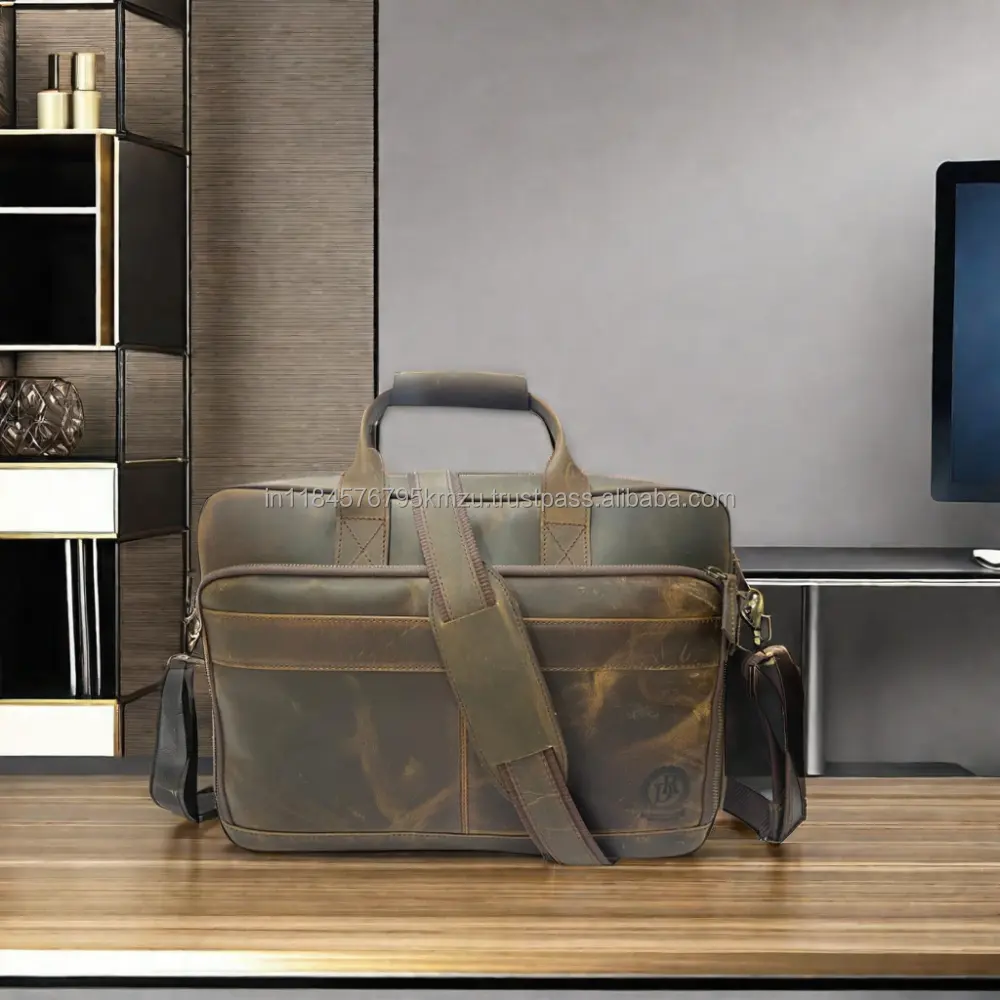 Bolsa de couro para laptop, preço de atacado, bolsa para laptop de escritório, uso masculino com várias cores disponíveis