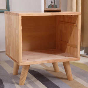 Table de chevet moderne en bois massif avec un seul tiroir - Organisateur de rangement durable et écologique pour chambre, salon, appartement et hôtel - Product Image 4