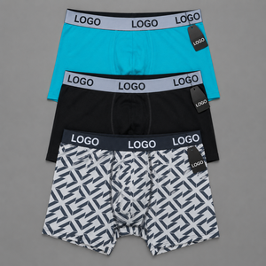 Sous-vêtements pour homme, caleçons boxer en coton extensible, respirant, doux, confortable, ceinture élastique jacquard, logo personnalisé, OEM, étiquette privée - Product Image 4