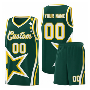 Ensemble d'uniformes de basketball à manches courtes en polyester imprimé, séchage rapide, haute qualité, avec logos personnalisés et fonction antibactérienne - Product Image 3