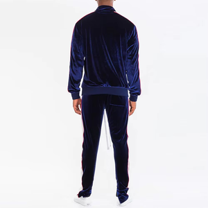 Conjunto Deportivo de Terciopelo Azul Marino Personalizado al por Mayor para Mujer: Sudadera con Capucha y Pantalones Anchos de Pierna Ancha, Fabricante de Conjuntos Deportivos de Terciopelo en Blanco para Venta al por Mayor - Product Image 6