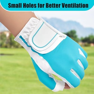 Guantes de Golf sin Dedos para Hombre, de Cuero Genuino Blanco, Antideslizantes, Transpirables, que Absorben la Humedad, con Correa de Muñeca Ajustable - Product Image 4