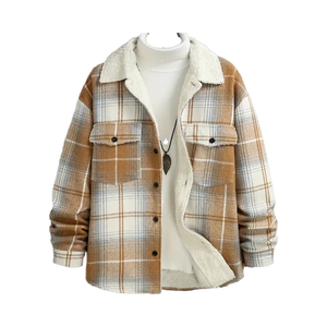 Men's ARTIZ Eco-Friendly Windproof <b>Flannel</b> Shirt <b>Jacket</b> Hood Heavyweight Plaid Pattern Winter Streetwear Factory Direct - Product Image 1