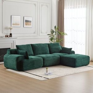 Modern Cloud Modular Sectional Sofa Large Memory Foam Compressed Couch for Living Room Pet Friendly Corduroy Fabric - Product Image 1