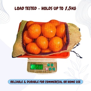 Sac en jute à cordon de serrage 31*21 cm, réutilisable, 1,5 kg, sac de rangement naturel pour fruits et légumes frais et usage quotidien - Product Image 5