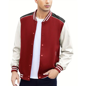 Custom Clothing Manufacturers Custom Wool Canvas Patchwork Hooded <b>Winter</b> Streetwear Letterman Varsity <b>Jacket</b> Unisex - Product Image 1