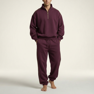 Conjunto Deportivo de Algodón 100% Unisex con Cierre de Cremallera, Ropa Casual, Fabricante con Logotipo Personalizado - Product Image 1