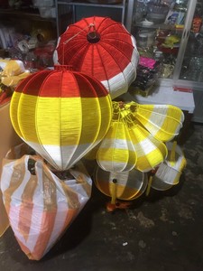 Silk Lanterns Painted Bamboo Silk Lanterns Hanging Lights For Restaurant Hotel Garden Vietnam Silk Lanterns Decor - Product Image 2