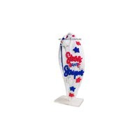 Diadema hecha a mano con perlas y cuentas, diadema personalizada con cuentas de la bandera estadounidense patriótica del 4 de julio, diadema con cuentas de semillas.