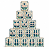 Jeu de tuiles de mahjong en résine époxy cristalline personnalisées, faites à la main, non toxiques, durables, écologiques, résistantes à l'eau, portables, pliables, 4/8