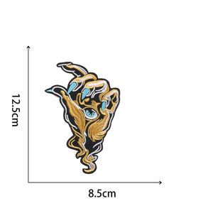 Wholesale Custom Embroidery Patches Iron On Guitar Music Badge 3D Embroidered Fabric Patch for Caps Hats Bags <b>Jackets</b> DIY OEM - Product Image 2