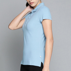 Camiseta polo de tela de punto suave, cómoda, formal, informal, transpirable, de color sólido. - Product Image 3