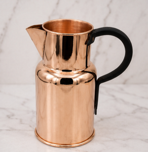 Carafe à boisson en cuivre avec poignée noire, design minimaliste, portable, pour usage domestique, autres articles de bar, écologique, réutilisable, gourde en cuivre - Product Image 3