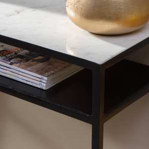 Table console Vandana Elara Optima en marbre blanc et métal - Table console - Product Image 2