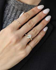 U and Me Lab Grown 2.02 CT Oval Cut Diamond Promise Unique Band Ring For Women 18K Solid Gold Party Occasion Gift For <b>Girlfriend</b> - Product Image 4