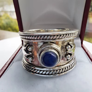 Anillo de Plata de Ley con Lapislázuli, Hecho a Mano, Diseño Elegante para Mujer, Venta al Por Mayor para Exportación - Product Image 1