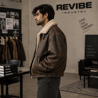 Blouson aviateur vintage surdimensionné en cuir pour homme, col en peau de mouton marron vieilli, veste d'hiver, fabricant OEM