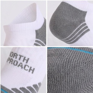 North Approach Ankle <b>Socks</b> White Gray Breathable <b>Running</b> <b>Socks</b> for Adults - Product Image 4