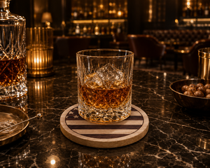 Luxury Wooden <b>Coaster</b> Mat | Handcrafted Natural Wood 10mm Thick Durable Lightweight 400mm Diameter Heat Resistant Easy Use <b>Drink</b> - Product Image 2