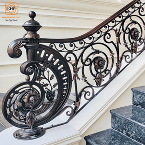 Rampe d'escalier moderne néoclassique, fournisseur de haute qualité, rampe en fer forgé, protection UV, résistante à la rouille - Product Image 3