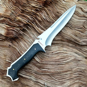 Couteau tactique à lame fixe RE4 Jack Krauser de 8 pouces, fabriqué à la main, entièrement en acier D2, manche en micarta noir, pour la chasse, le camping et la survie - Product Image 2