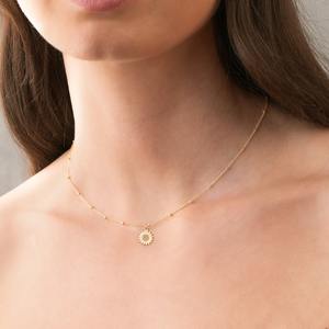 Nuevo Collar con Colgante de Girasol Cristiano, Plata de Ley 925, Chapado en Oro, Joyería Floral Neogótica, Regalo para Mujer, Hecho a Mano - Product Image 4